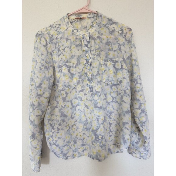 Rebecca Taylor Silk Floral Blouse Size 8 Romantic Boho Chic Feminine Top - Picture 1 of 8